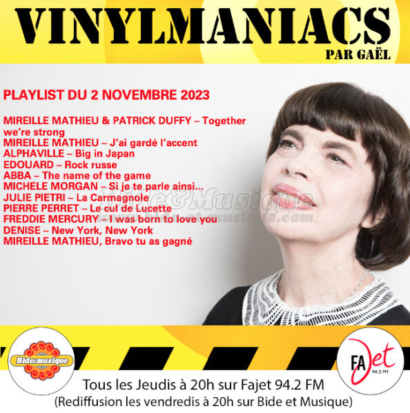 Vinylmaniacs - Emission n°279 (2 novembre 2023)
