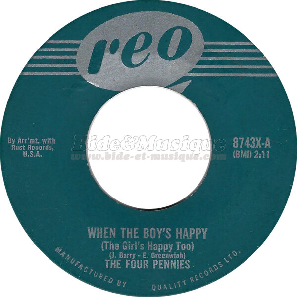 The Four Pennies - When the boy's happy (The girl's happy too)