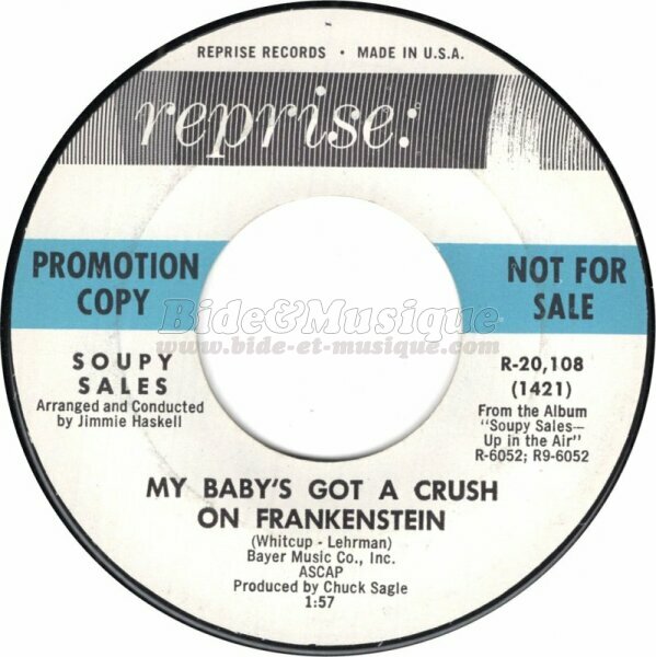 Soupy Sales - My baby's got a crush on Frankenstein