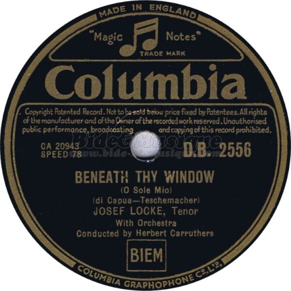 Josef Locke - Beneath thy window